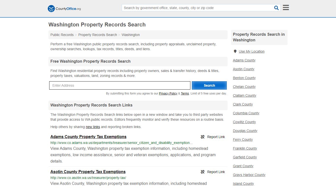 Washington Property Records Search - County Office